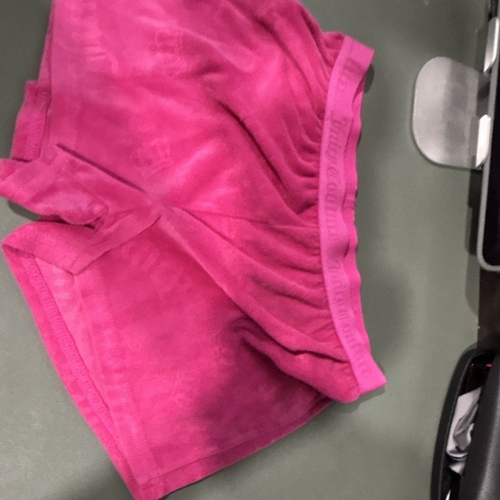 Juicy Couture Women's Pink Velour Logo Drawstring Sleep Shorts Size 4/5